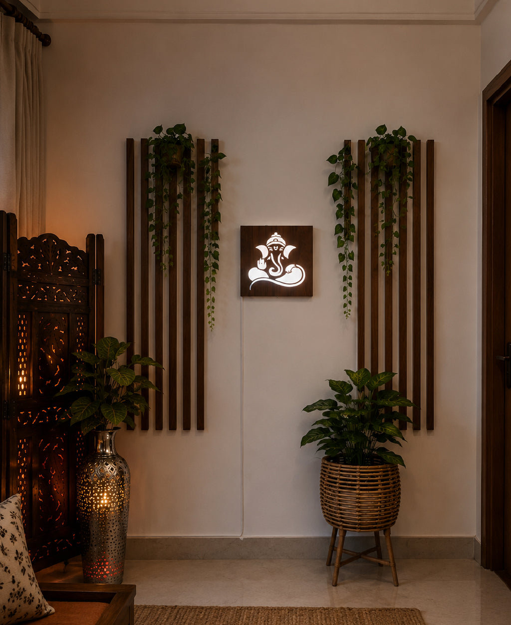 Divine Ganesha RGB Wall Light – 12 Inch Smart LED Spiritual Wall Décor with App Control & Music Sync