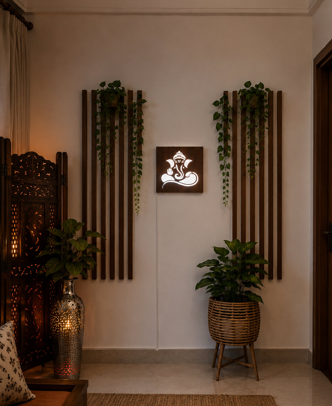 Divine Ganesha RGB Wall Light – 12 Inch Smart LED Spiritual Wall Décor with App Control & Music Sync