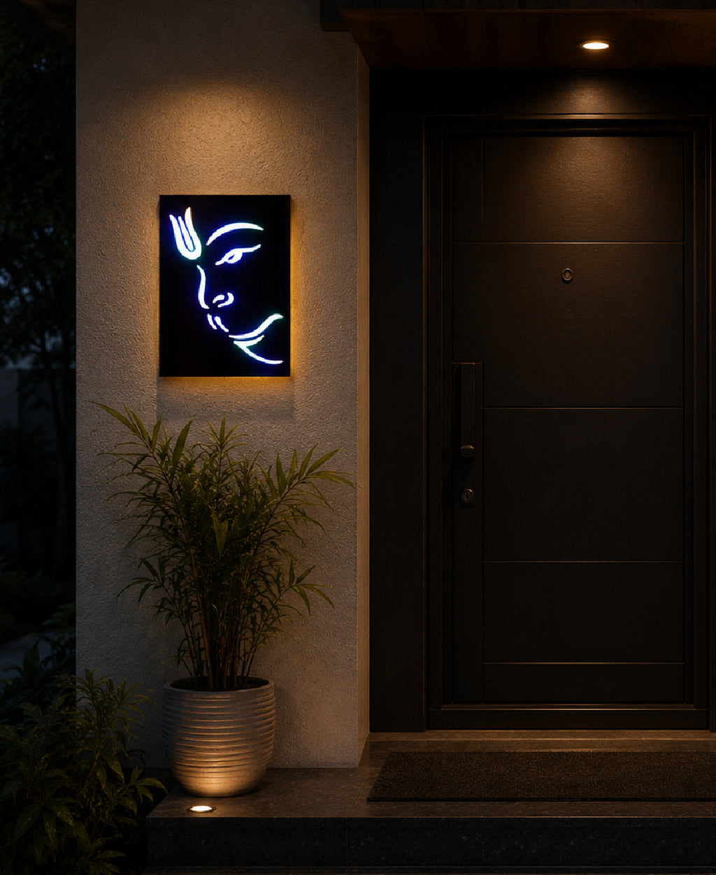 Lord Venkateswara Balaji RGB Wall Light – 12 x 16 Inch Smart LED Wooden Spiritual Wall Décor with App Control & Music Sync