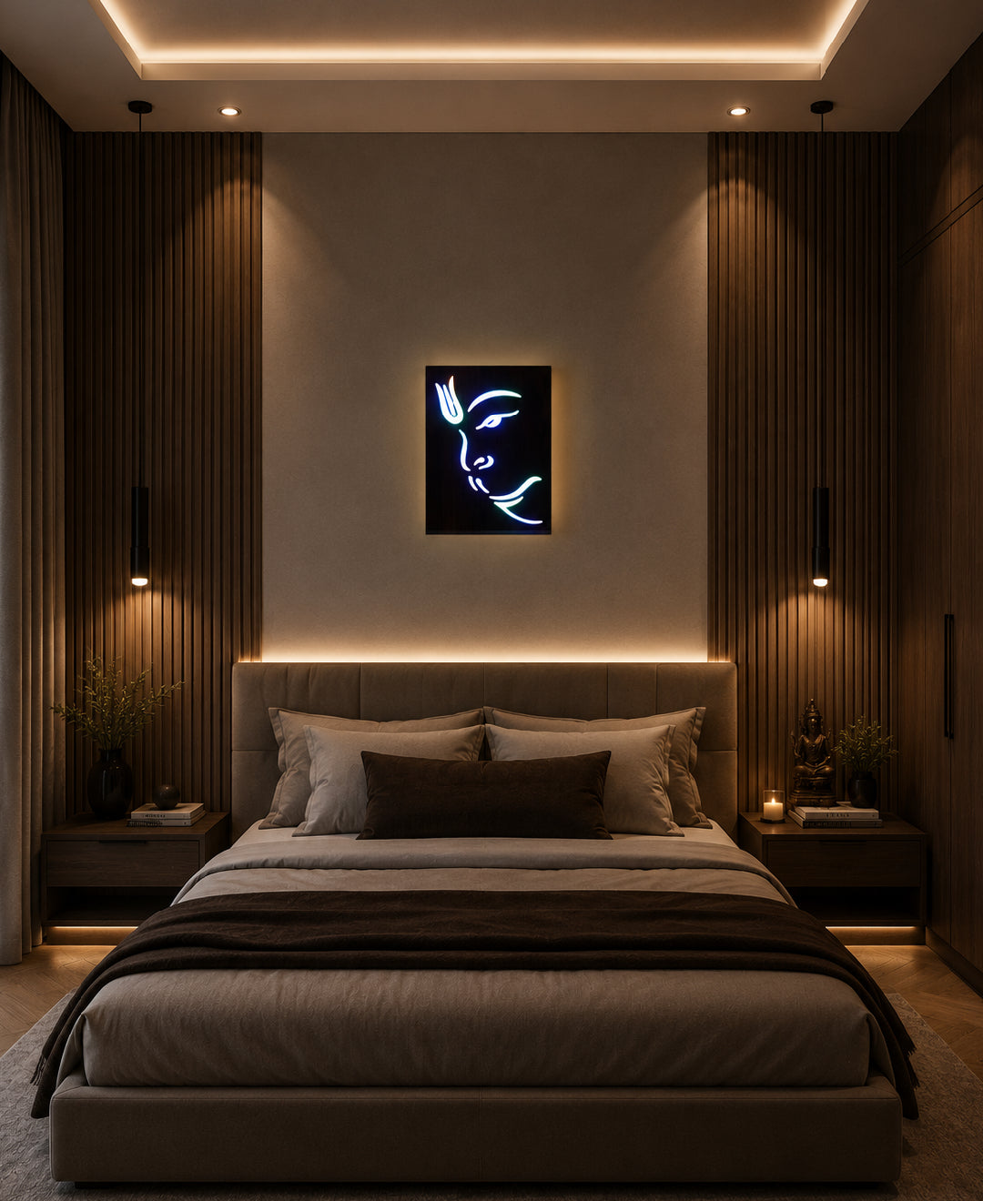 Lord Venkateswara Balaji RGB Wall Light – 12 x 16 Inch Smart LED Wooden Spiritual Wall Décor with App Control & Music Sync