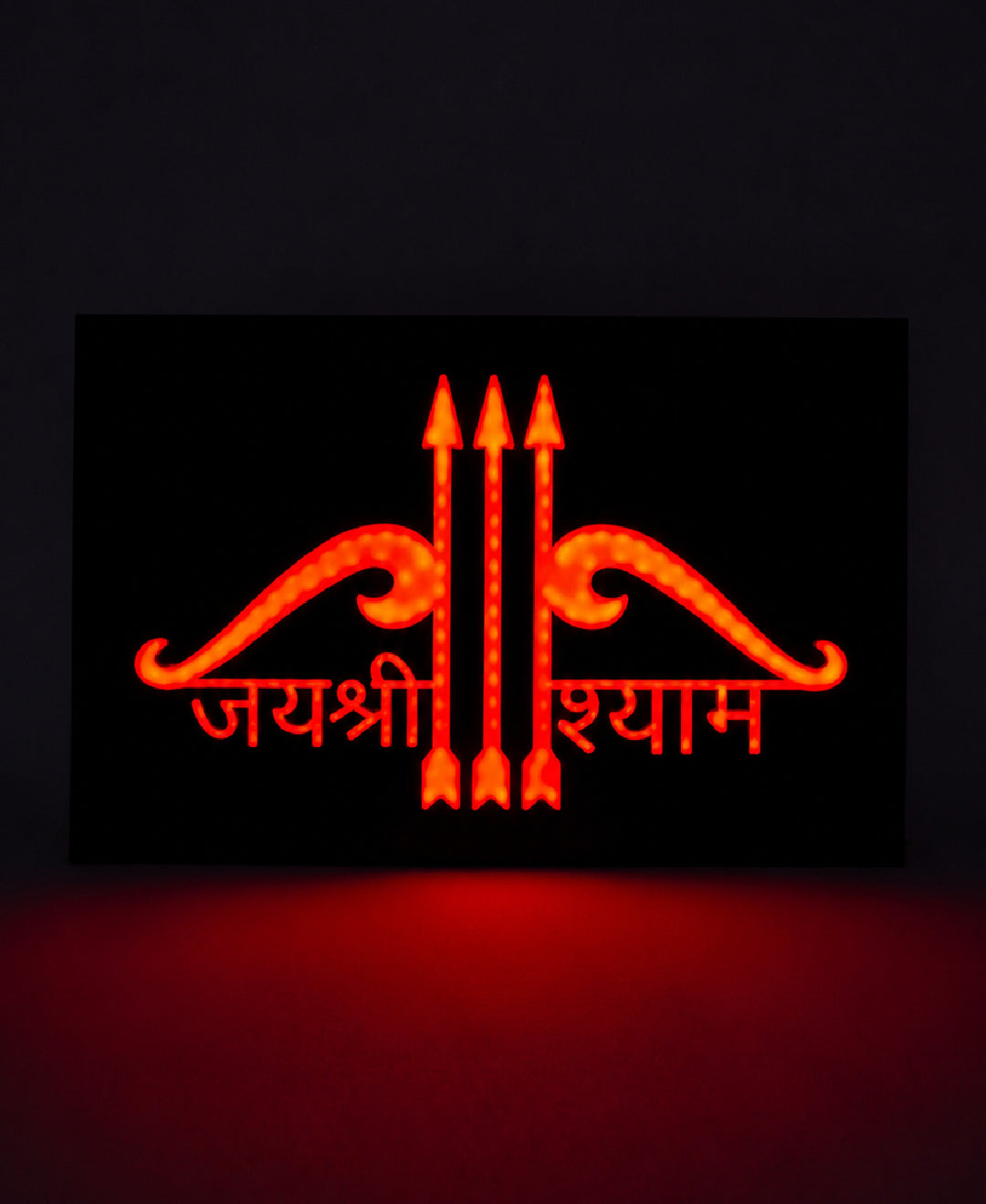 Jai Shree Shyam RGB Wall Light – 16 x 12 Inch Smart LED Wooden Devotional Wall Décor with App Control & Music Sync