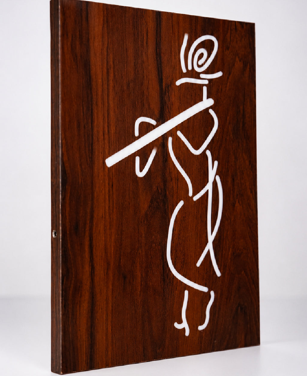Lord Krishna RGB Wall Light – 12 x 16 Inch Smart LED Wooden Spiritual Wall Décor with App Control & Music Sync