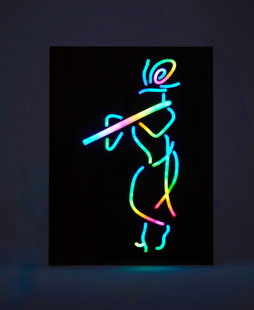 Lord Krishna RGB Wall Light – 12 x 16 Inch Smart LED Wooden Spiritual Wall Décor with App Control & Music Sync
