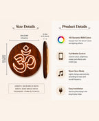 Om RGB Wall Light – 12 Inch Smart LED Wooden Spiritual Wall Décor with App Control & Music Sync