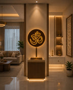 Om RGB Wall Light – 12 Inch Smart LED Wooden Spiritual Wall Décor with App Control & Music Sync