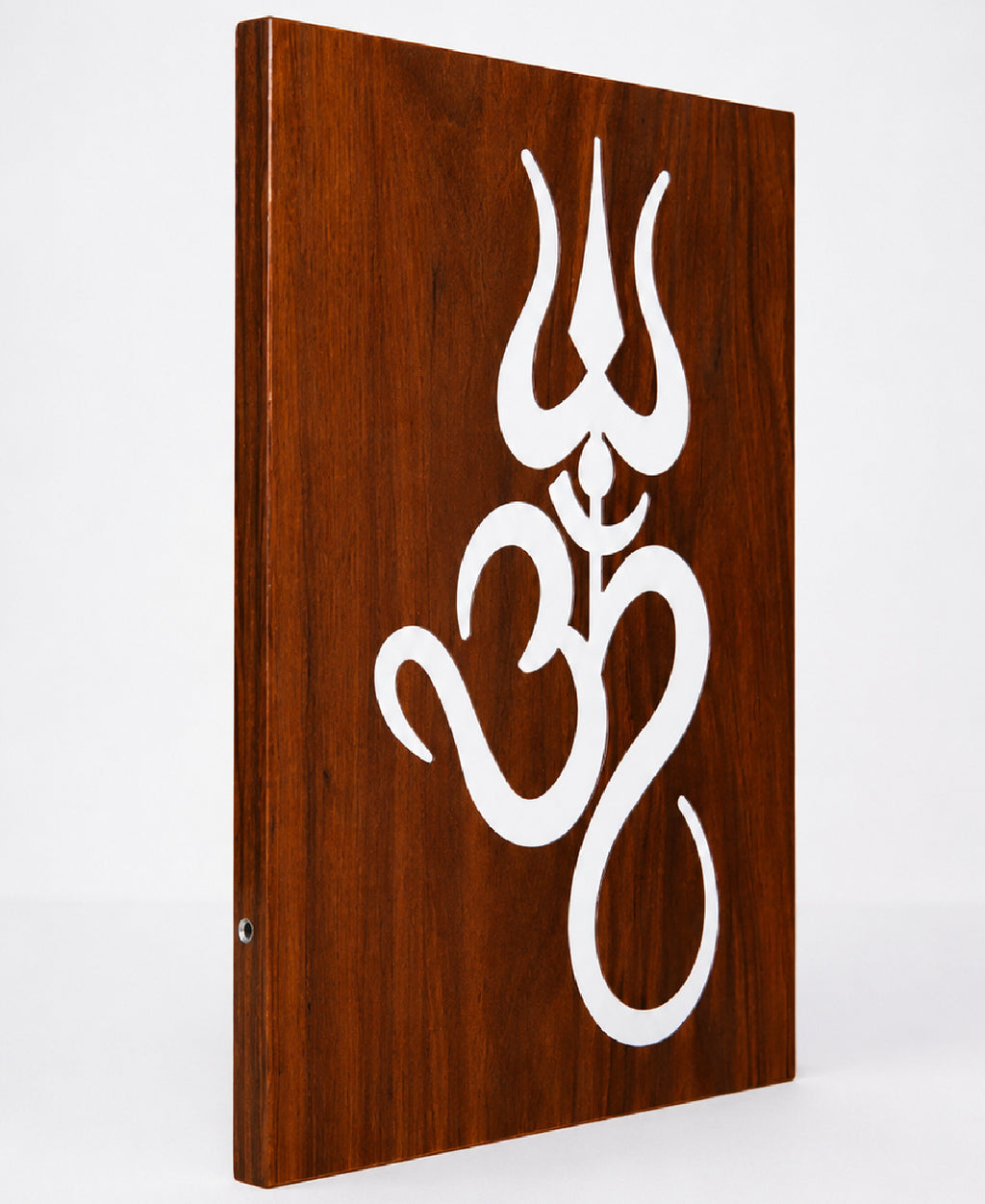 Om Trishul RGB Wall Light – 12 x 16 Inch Smart LED Wooden Spiritual Wall Décor with App Control & Music Sync