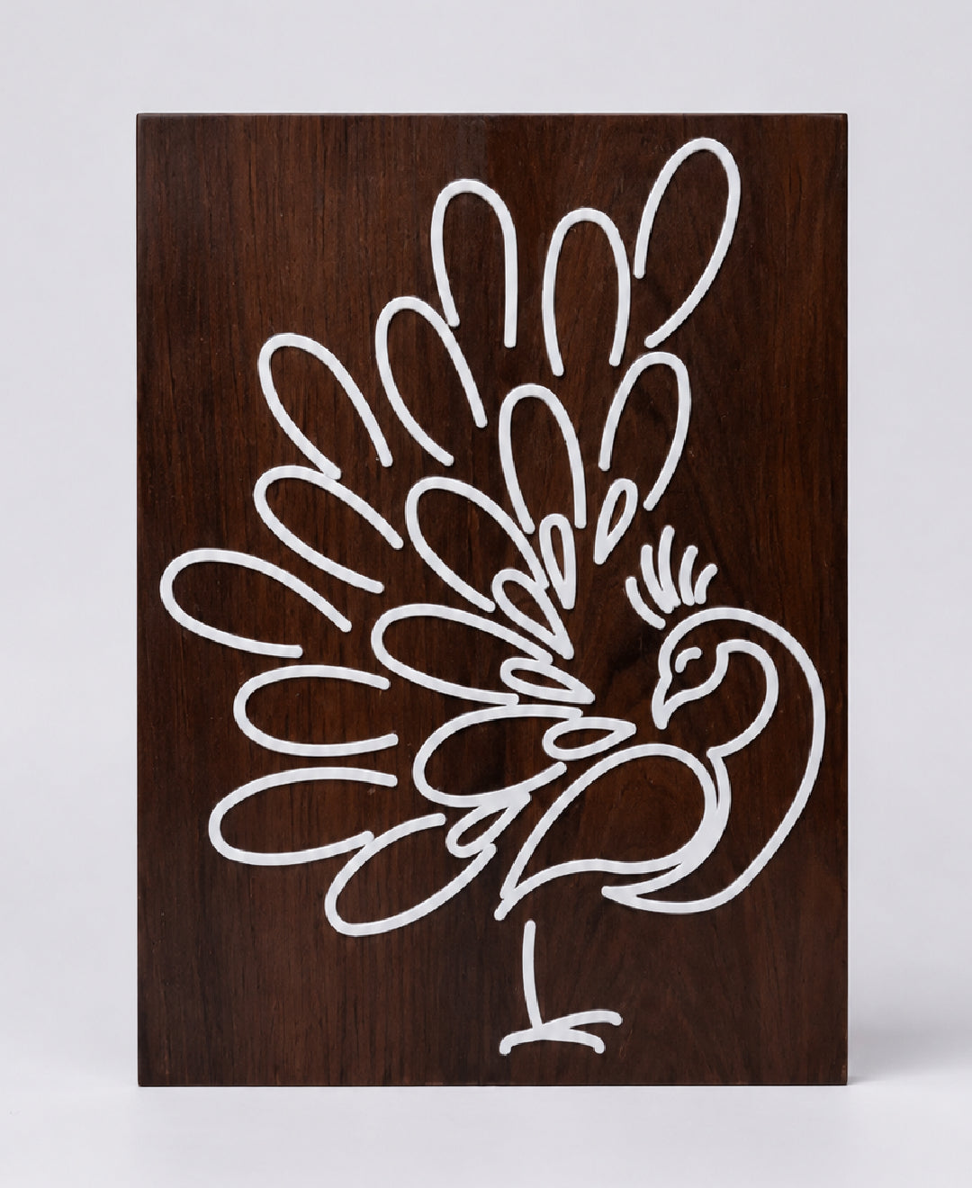 Peacock RGB LED Wall Light – 12 x 16 Inch Wooden Peacock Wall Art with 142 Dynamic Colors, Mobile App Control & Music Sync