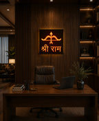 Shri Ram RGB LED Wall Light – 12 Inch Wooden Dhanush Baan Spiritual Wall Décor with App Control & Music Sync