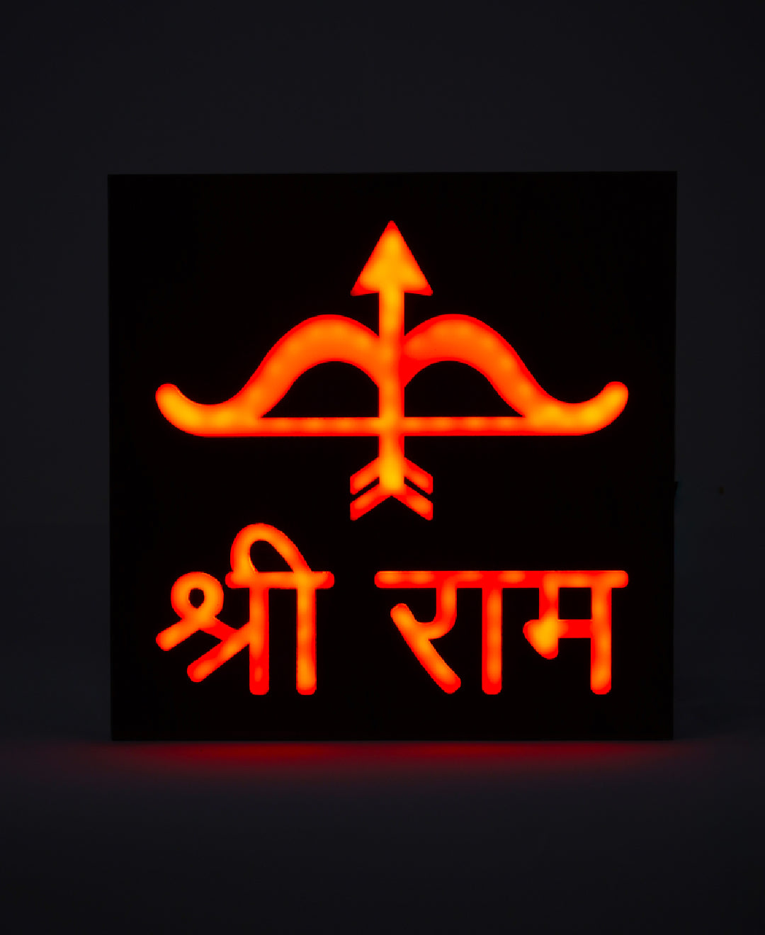 Shri Ram RGB LED Wall Light – 12 Inch Wooden Dhanush Baan Spiritual Wall Décor with App Control & Music Sync