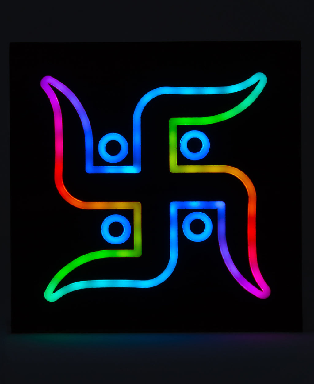 Swastik RGB Wall Light – 12 Inch Smart LED Wooden Spiritual Wall Décor with App Control & Music Sync