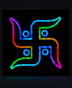 Swastik RGB Wall Light – 12 Inch Smart LED Wooden Spiritual Wall Décor with App Control & Music Sync