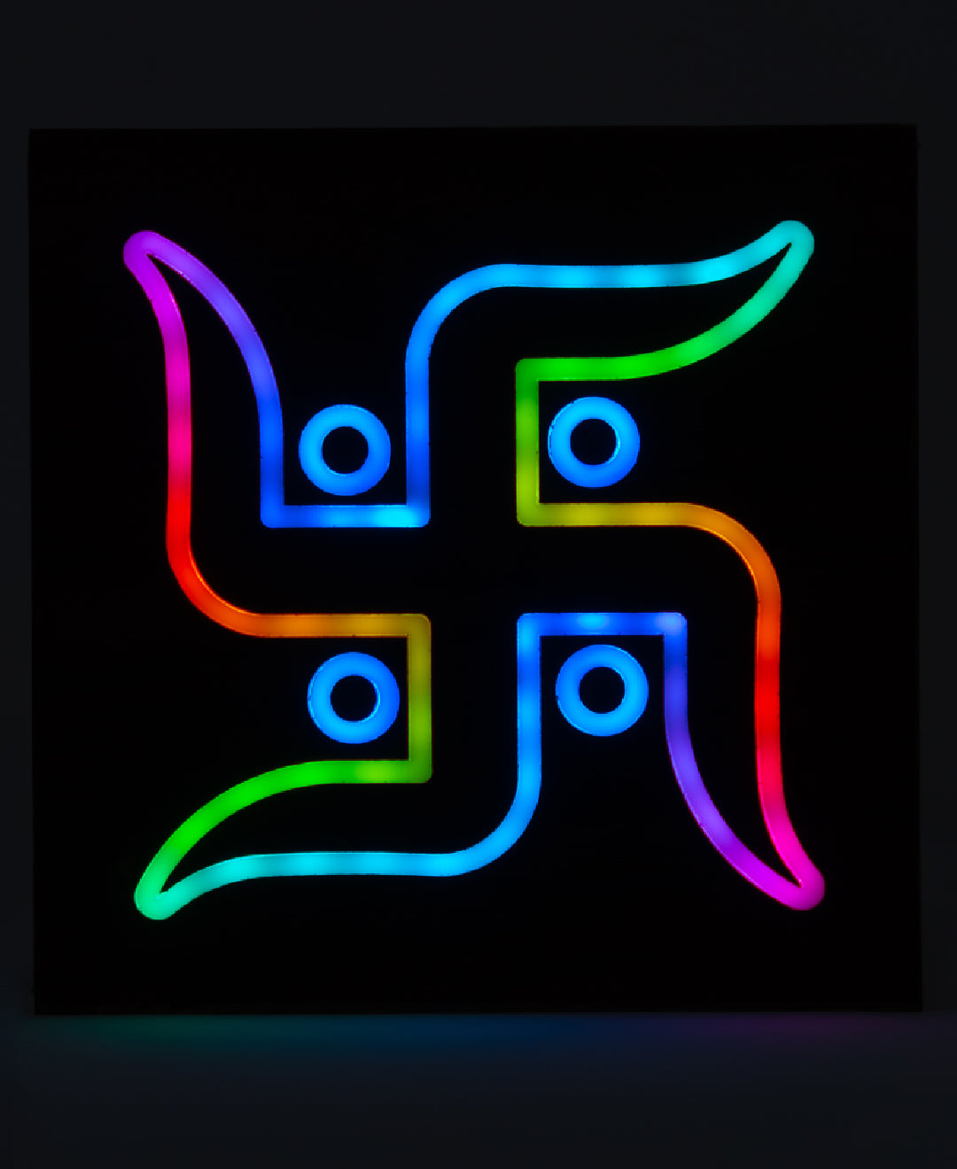 Swastik RGB Wall Light – 12 Inch Smart LED Wooden Spiritual Wall Décor with App Control & Music Sync