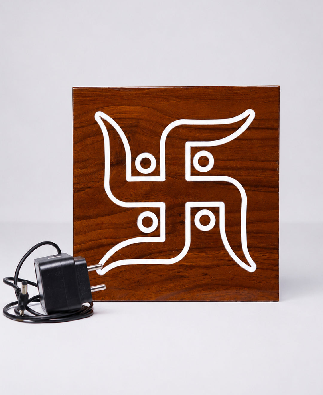 Swastik RGB Wall Light – 12 Inch Smart LED Wooden Spiritual Wall Décor with App Control & Music Sync